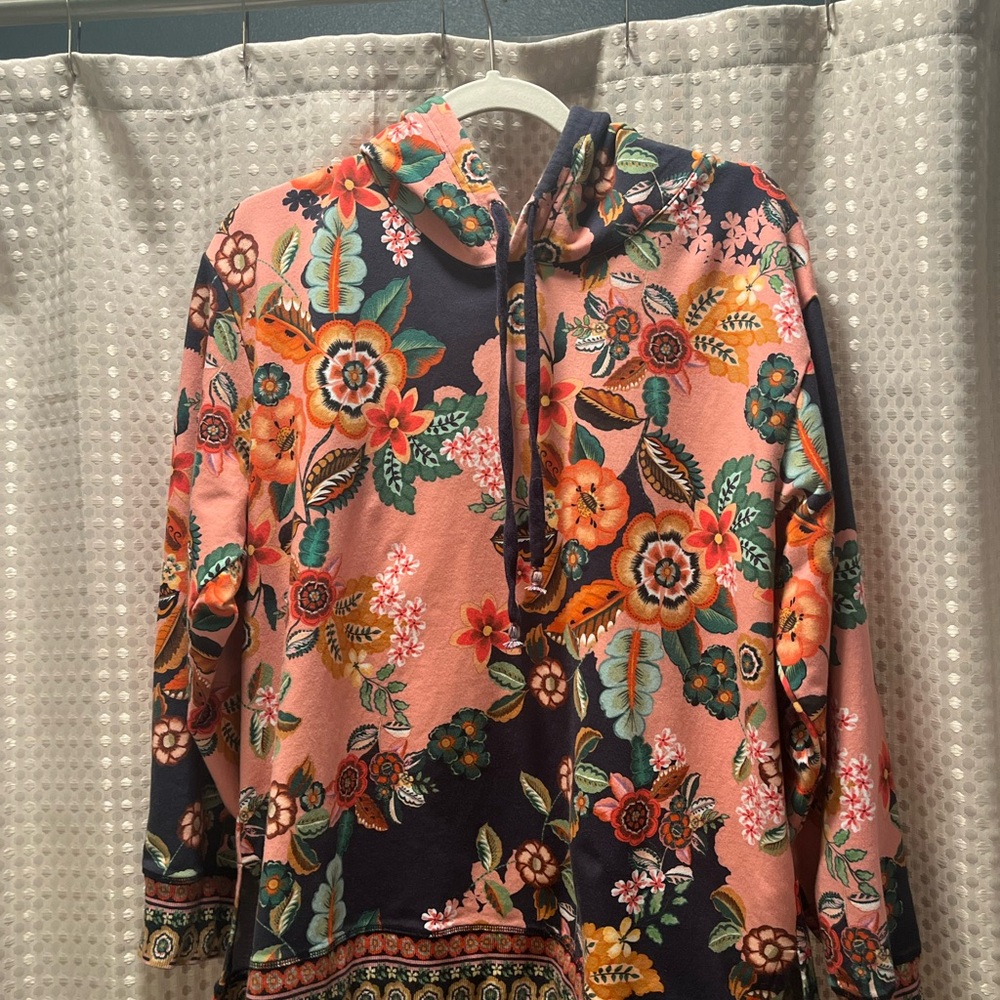 Johnny Was Vibrant Pink and Orange Embroidery